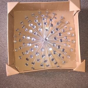 24 "Modern Silver Starburst Wall Art